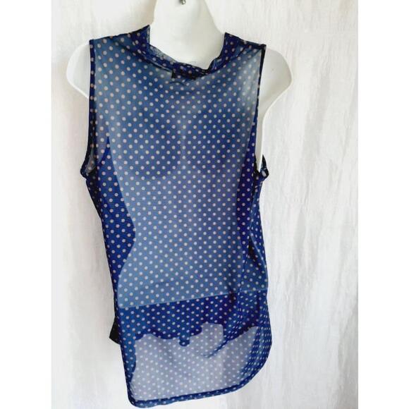 Women's Urban Girl Blue Polka Dot Blouse Size 1X - Picture 2 of 4